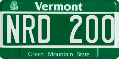 VT license plate NRD200