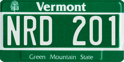VT license plate NRD201
