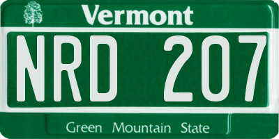 VT license plate NRD207