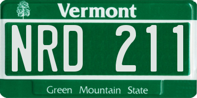 VT license plate NRD211