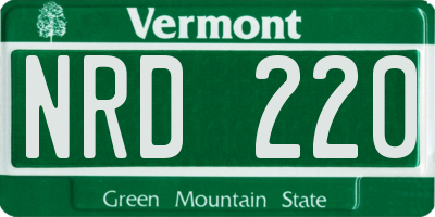 VT license plate NRD220