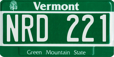VT license plate NRD221