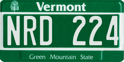 VT license plate NRD224