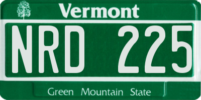 VT license plate NRD225