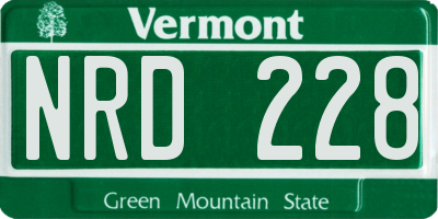 VT license plate NRD228