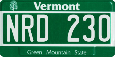 VT license plate NRD230