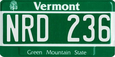 VT license plate NRD236