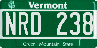 VT license plate NRD238