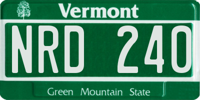 VT license plate NRD240