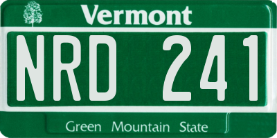 VT license plate NRD241