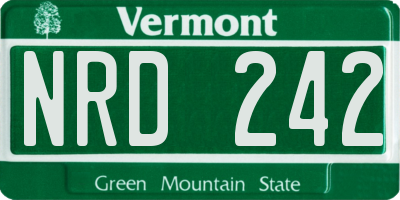 VT license plate NRD242