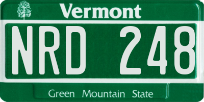 VT license plate NRD248