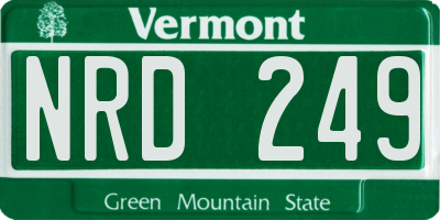 VT license plate NRD249