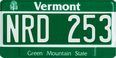 VT license plate NRD253