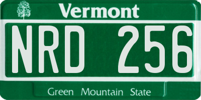 VT license plate NRD256