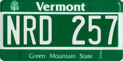 VT license plate NRD257