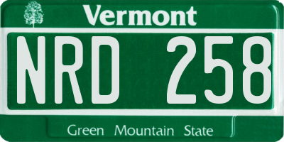 VT license plate NRD258