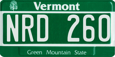 VT license plate NRD260