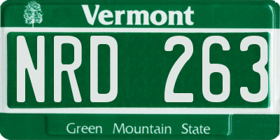 VT license plate NRD263