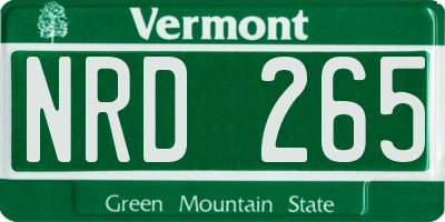 VT license plate NRD265