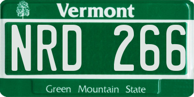 VT license plate NRD266