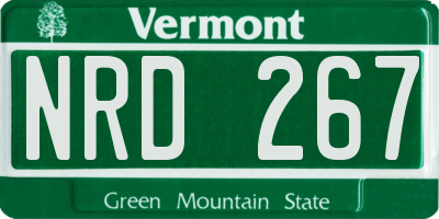 VT license plate NRD267