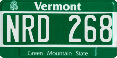 VT license plate NRD268