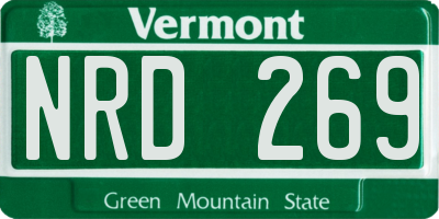 VT license plate NRD269