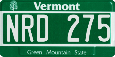 VT license plate NRD275