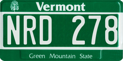 VT license plate NRD278