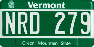 VT license plate NRD279