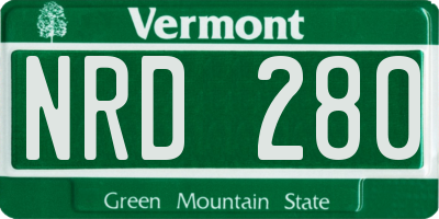 VT license plate NRD280