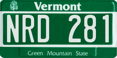 VT license plate NRD281