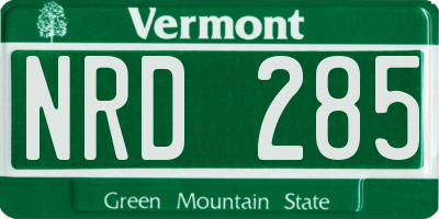 VT license plate NRD285