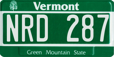 VT license plate NRD287
