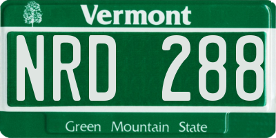 VT license plate NRD288