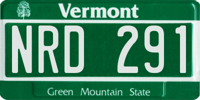 VT license plate NRD291