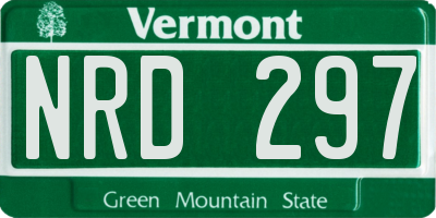 VT license plate NRD297