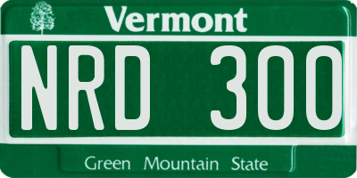 VT license plate NRD300