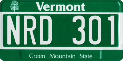VT license plate NRD301