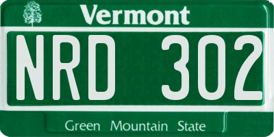 VT license plate NRD302