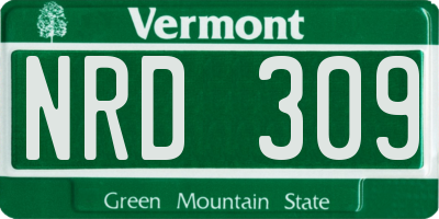 VT license plate NRD309