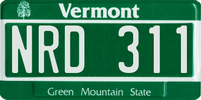 VT license plate NRD311
