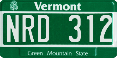 VT license plate NRD312