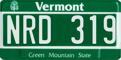 VT license plate NRD319