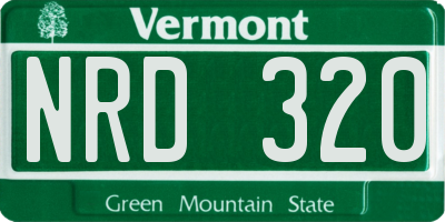 VT license plate NRD320