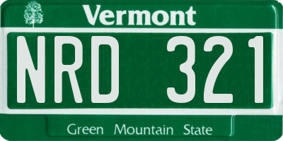 VT license plate NRD321