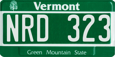 VT license plate NRD323