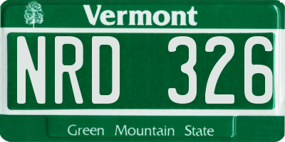 VT license plate NRD326