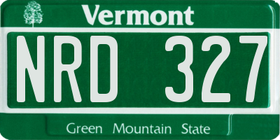 VT license plate NRD327